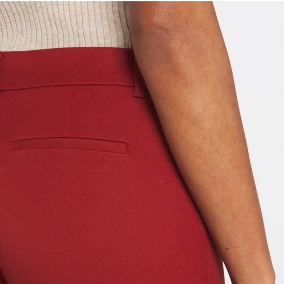 41 Hawthorn Pants 2P Becca Straight Leg Burgundy Ponte Stretch Tailored Preppy - Picture 11 of 15
